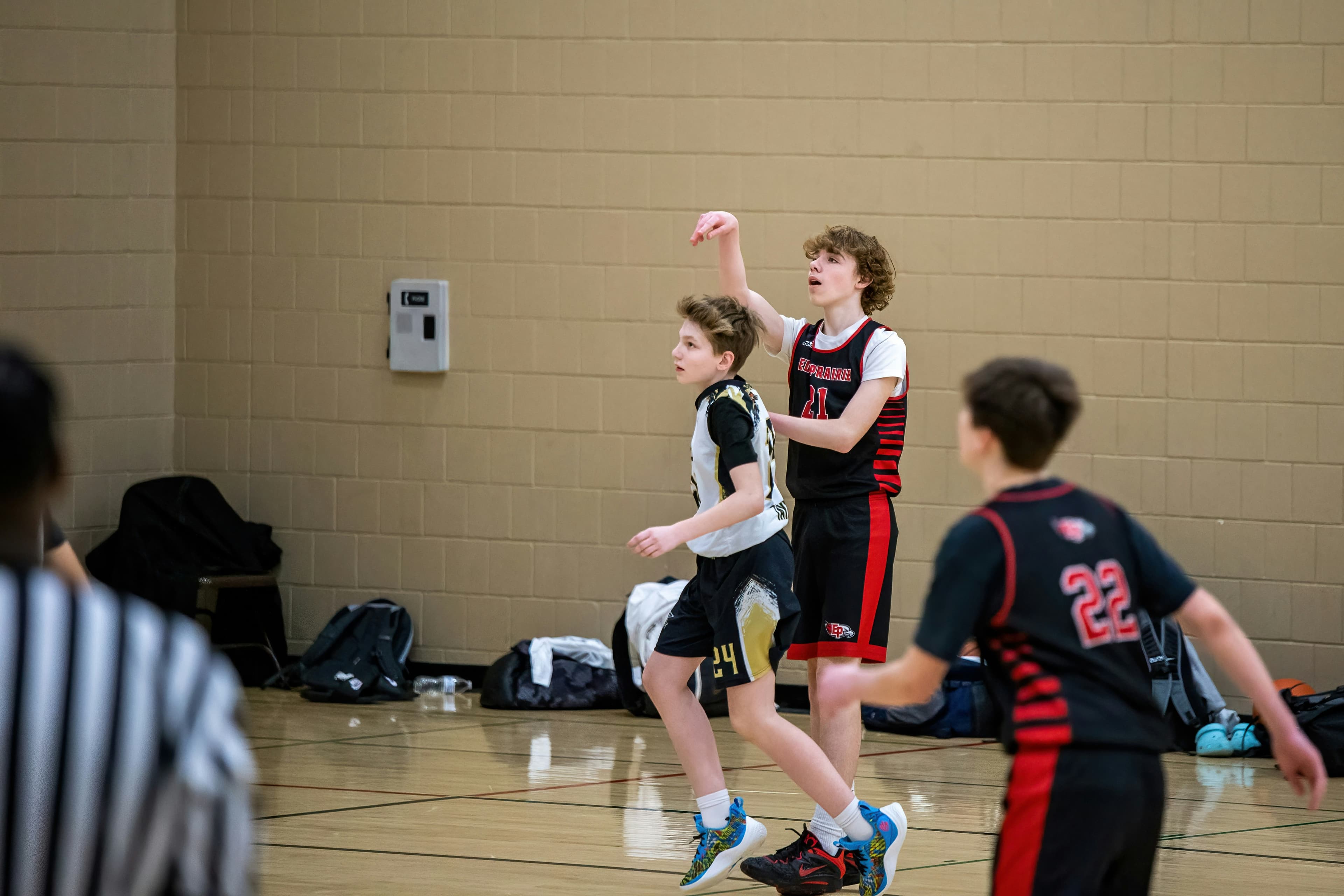 Calgary youth basketball game during a Vision Elite Academy program