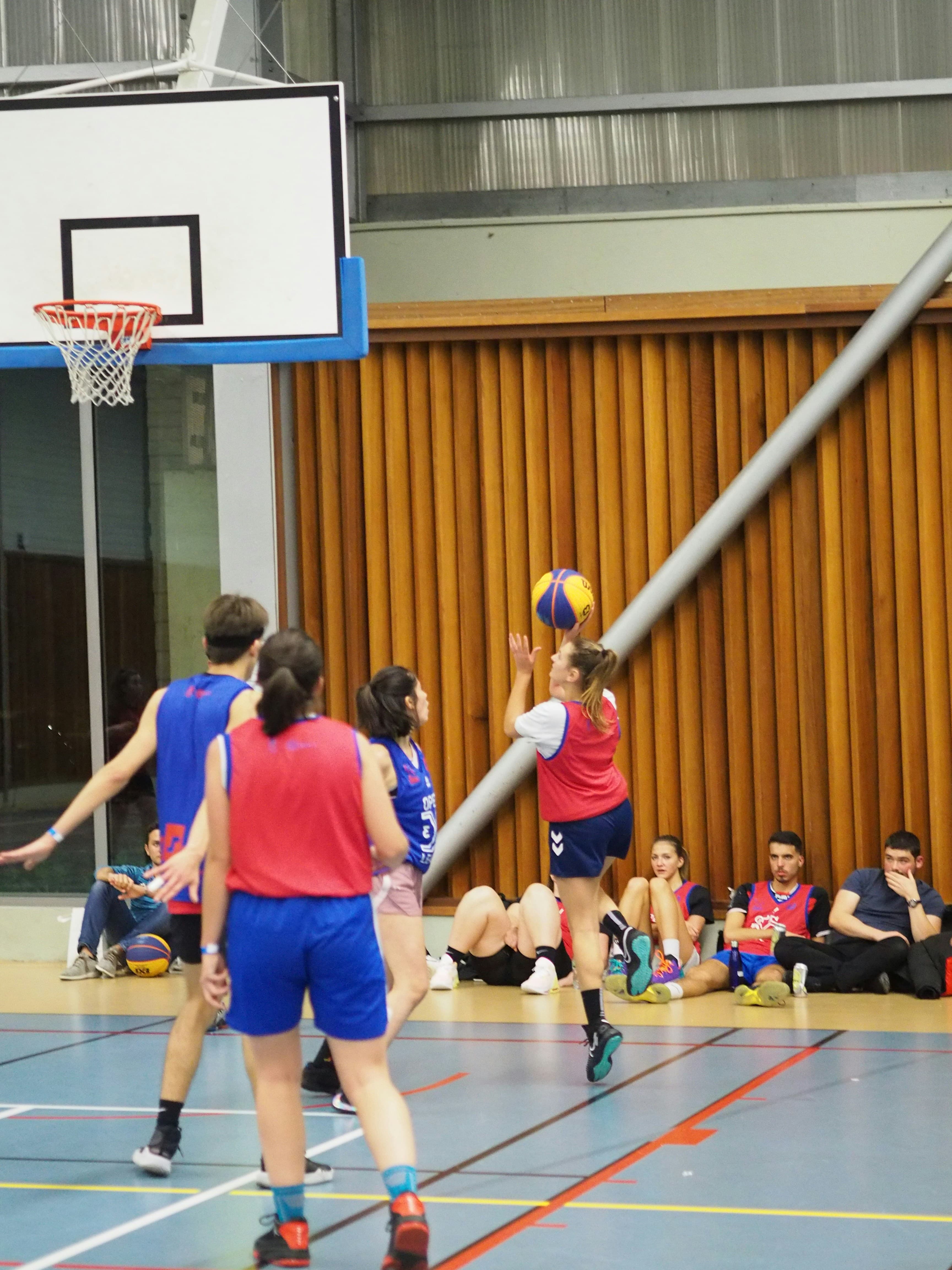 Beginner athletes learning basketball skills in Calgary